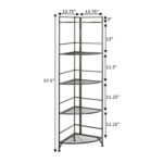 Edwin 57.50” H x 13.75” W Metal Corner Bookcase - Chic Decora