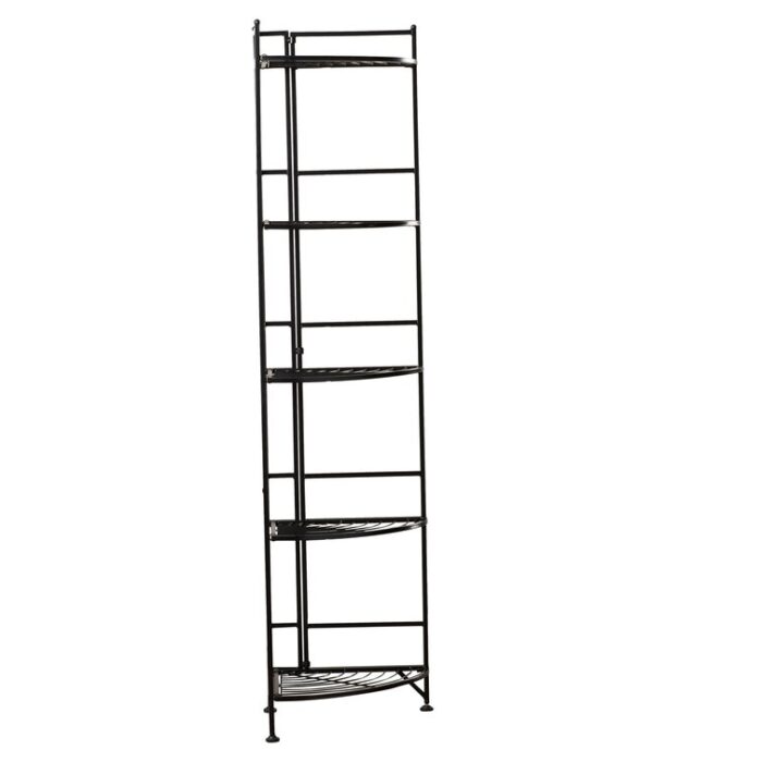 Edwin 57.50” H x 13.75” W Metal Corner Bookcase - Chic Decora