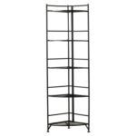 Edwin 57.50” H x 13.75” W Metal Corner Bookcase - Chic Decora