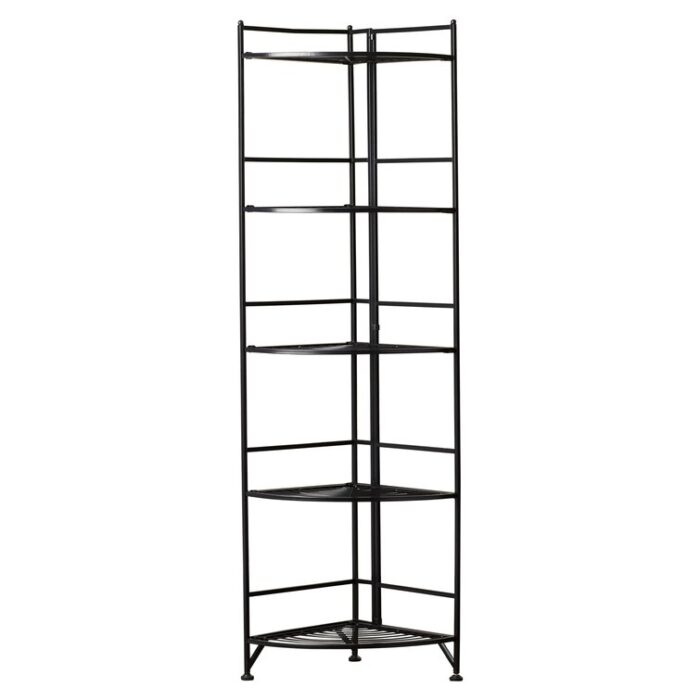 Edwin 57.50” H x 13.75” W Metal Corner Bookcase - Chic Decora