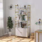 Ehren 70.8″ H x 31.1″ W Standard Bookcase With Open Bookshelves and Cabinet - Chic Decora