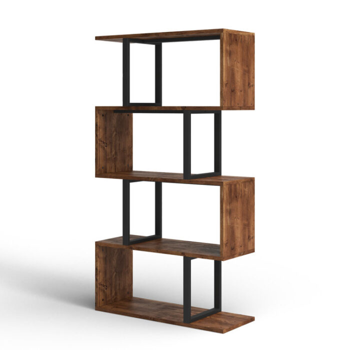 Ehrenfeld 56″ H x 31.5″ W Steel Geometric Bookcase - Chic Decora