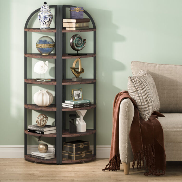 Emersen Corner Bookcase - Chic Decora