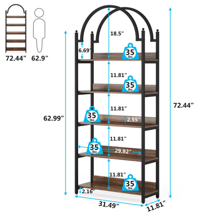 Emro Etagere Bookcase - Chic Decora