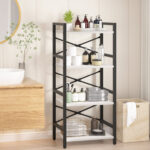 Etagere Solid Industrial 4 Tier Shelf Bookcase - Chic Decora