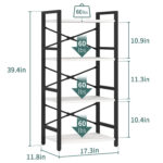 Etagere Solid Industrial 4 Tier Shelf Bookcase - Chic Decora