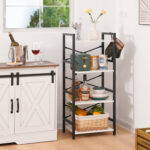 Etagere Solid Industrial 4 Tier Shelf Bookcase - Chic Decora