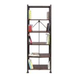 Foldable 6-Shelf Classic Stamped Steel Bookcase - Chic Decora