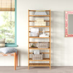 Forontenac 63.4″ H x 23.6″ W Etagere Bamboo Bookcase with Adjustable Shelves - Chic Decora