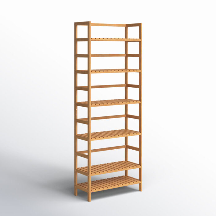 Forontenac 63.4″ H x 23.6″ W Etagere Bamboo Bookcase with Adjustable Shelves - Chic Decora