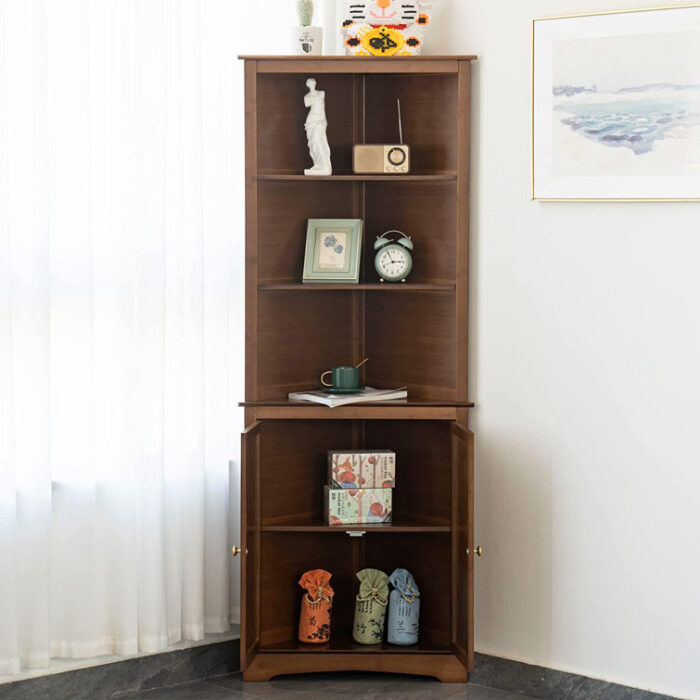 Fulgencia Corner Storage Bookcase - Chic Decora