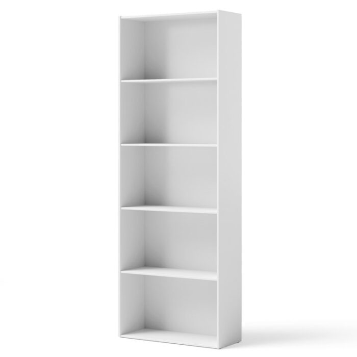 Gethers Modern 67″ H x 23.5″ W 5-Shelf Storage Bookcase - Chic Decora