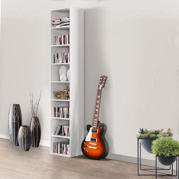 Gracyn 8-Tier Narrow Bookshelf With Adjustable Shelves - Chic Decora