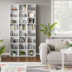 Gracyn 8-Tier Narrow Bookshelf With Adjustable Shelves - Chic Decora