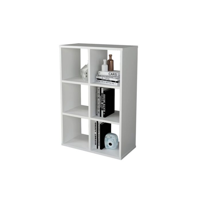 Gredmarie 35.4” H x 24” W Cube Bookcase, Cube Storage Organizer - Chic Decora