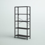 Hallum 64″ H x 30″ W 5 Tier Modern Steel Etagere Bookcase - Chic Decora