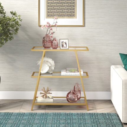 Haridutt 36″ H x 34″ W Steel Etagere Bookcase - Chic Decora