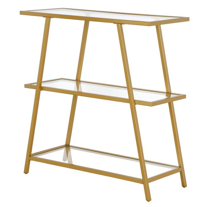 Haridutt 36″ H x 34″ W Steel Etagere Bookcase - Chic Decora