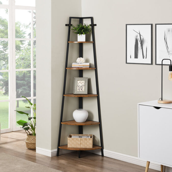 Hayrenik Corner Bookcase - Chic Decora