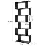 Hermoth 75” H X 27.6” W 6-Tier Geometric Bookcase - Chic Decora