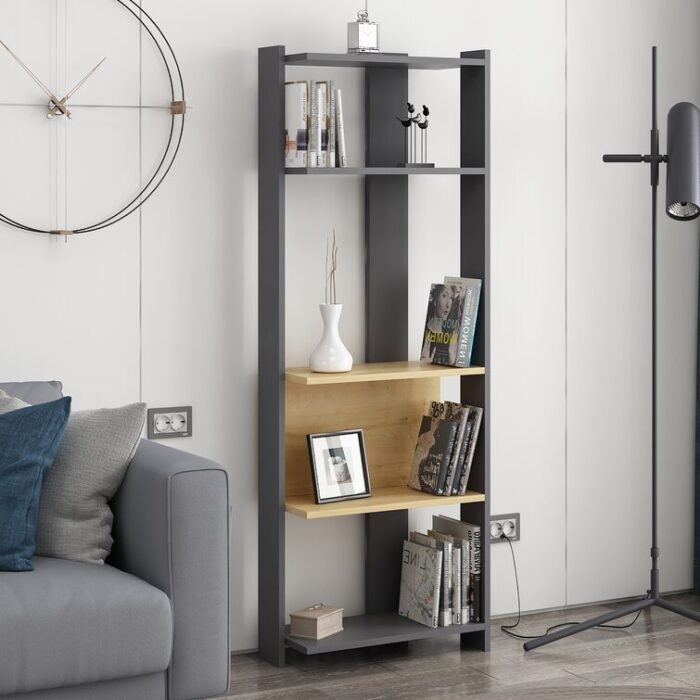 Hollier Geometric Bookcase - Chic Decora