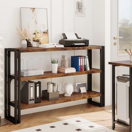 Industrial 3 Shelf Bookcase for Living Room - Chic Decora