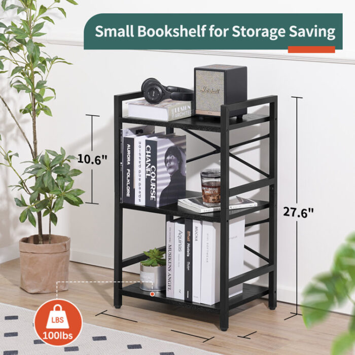 Industrial 3 Tier Shelf Bookcase - Chic Decora