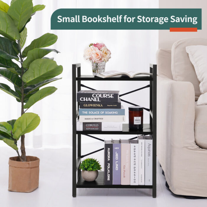 Industrial 3 Tier Shelf Bookcase - Chic Decora