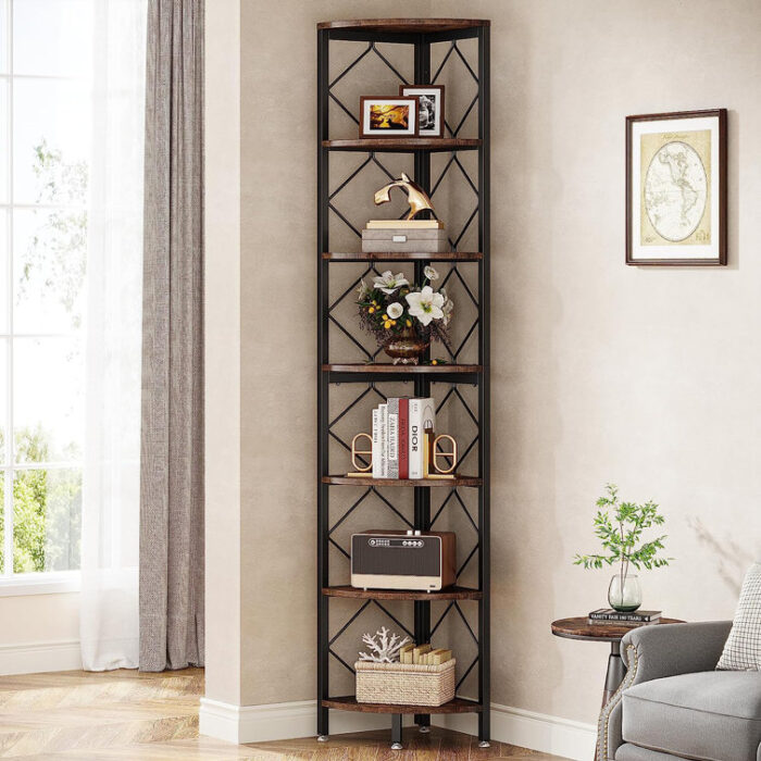 Jaleah Corner Bookcase - Chic Decora