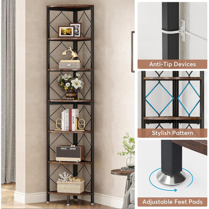 Jaleah Corner Bookcase - Chic Decora