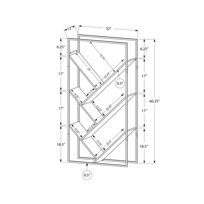 Jayland Geometric Bookcase - Chic Decora