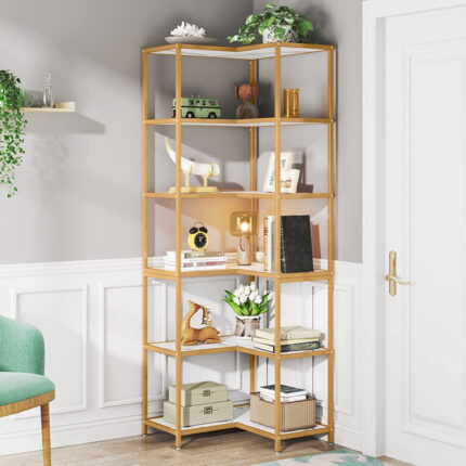 Kalaya Corner Bookcase - Chic Decora