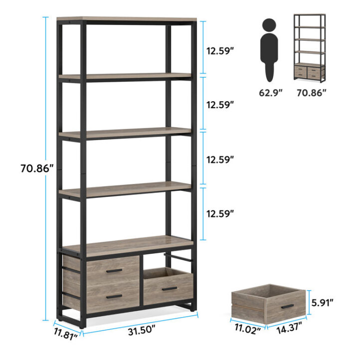 Kaltrina Etagere Storage Bookcase - Chic Decora