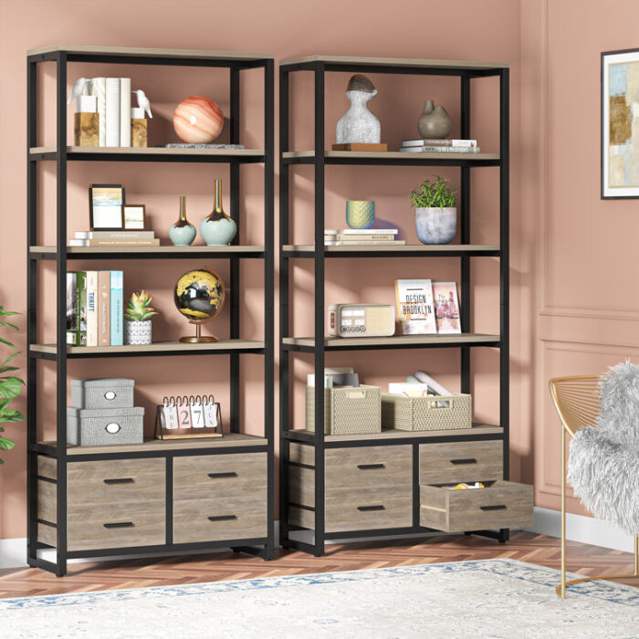 Kaltrina Etagere Storage Bookcase - Chic Decora