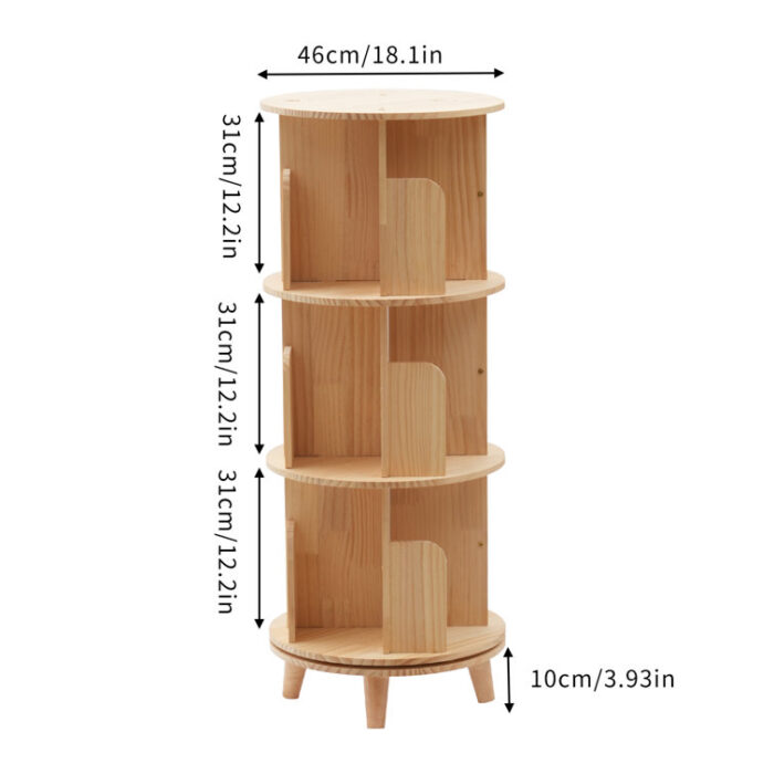 Kamaia 360Â° Rotating Bookshelf Bookcase Storage Shelf - Chic Decora