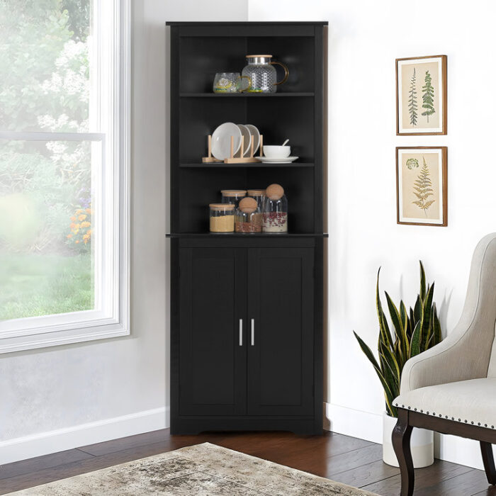 Karile Corner Storage Bookcase - Chic Decora