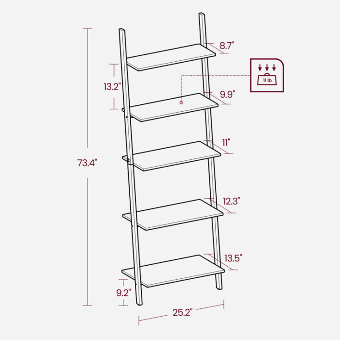 Karlon Ladder Bookcase - Chic Decora