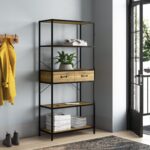 Karon 68.5″ H x 31.5″ W Etagere Bookcase with 2 Drawers - Chic Decora