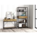 Karon 68.5″ H x 31.5″ W Etagere Bookcase with 2 Drawers - Chic Decora