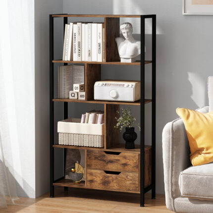 Katlain Geometric Storage Bookcase - Chic Decora