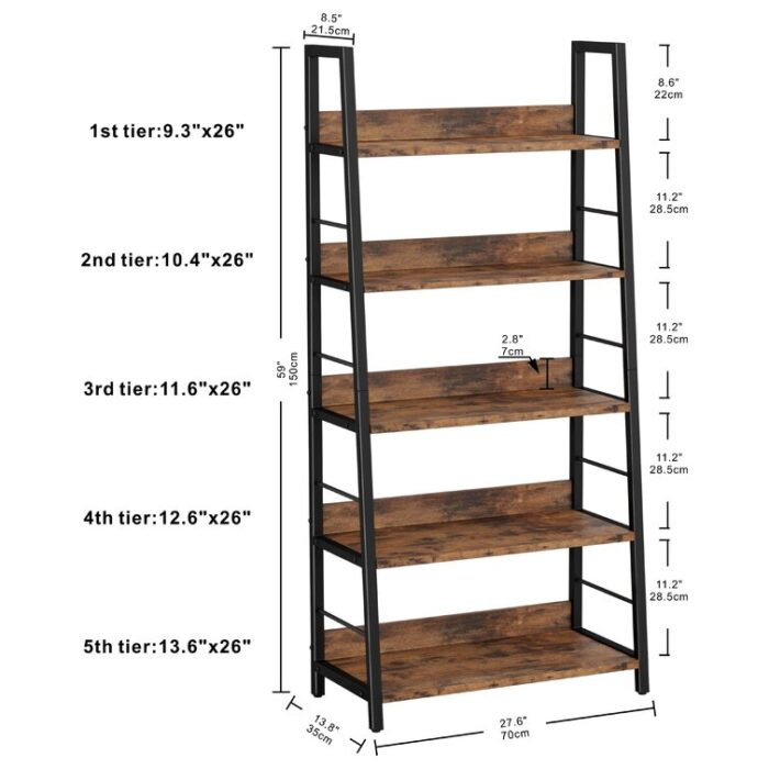 Keedy Ladder Bookcase - Chic Decora