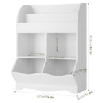 Kupang Cube Bookcase with Display Shelf, White - Chic Decora