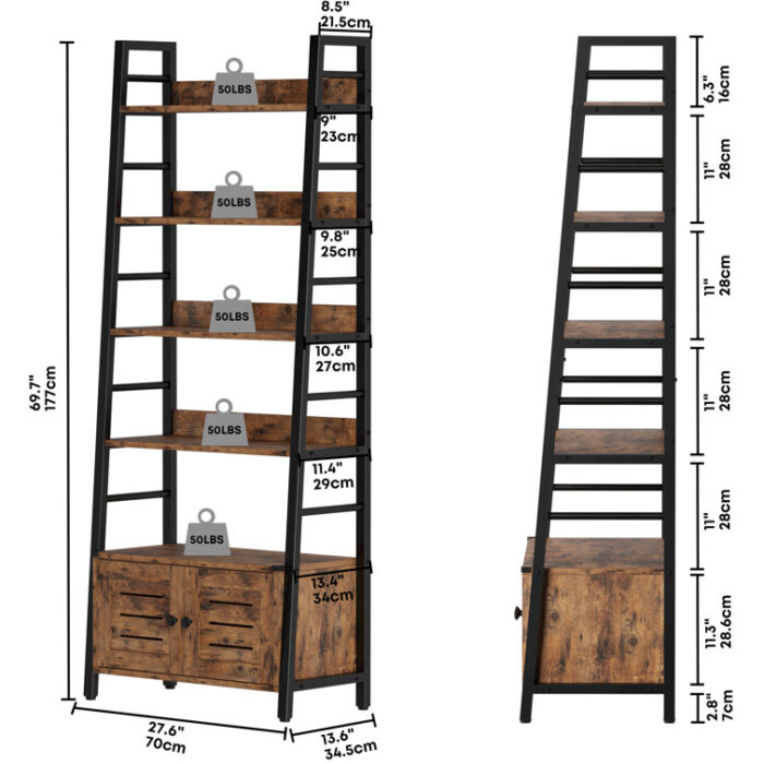 Kyesha Ladder Storage Bookcase - Chic Decora