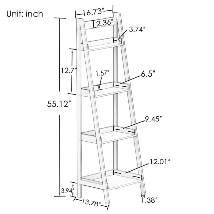 Ladder Bookcase - Chic Decora