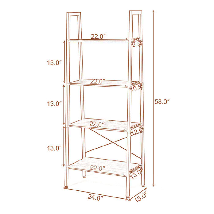 Ladder Bookcase - Chic Decora