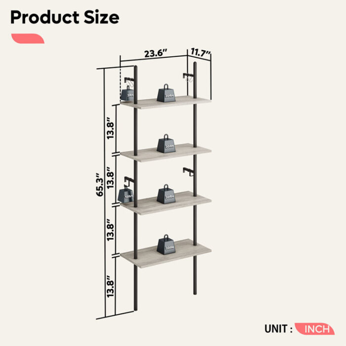 Ladder Bookcase - Chic Decora