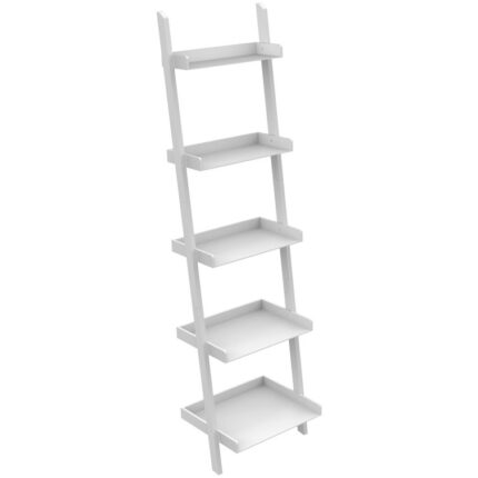 Lado 5-Tier 67″ H x 18″ W Wood Leaning Ladder Bookcase - Chic Decora