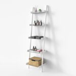 Lado 5-Tier 67″ H x 18″ W Wood Leaning Ladder Bookcase - Chic Decora