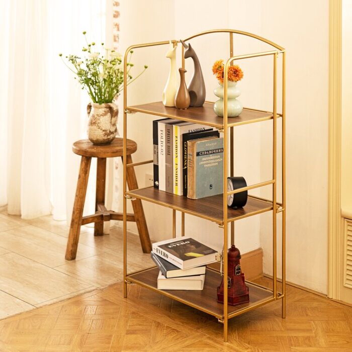 Lejon No Assembly Folding Etagere Bookcase - Chic Decora