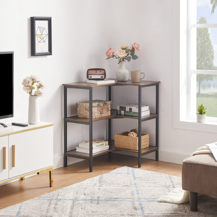 Lekendrick Corner Bookcase - Chic Decora